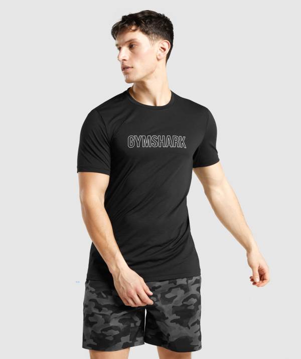 Panske Tricka Gymshark Arrival Graphic Čierne | NR7134925